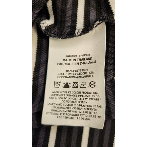 Nike Dri-Fit Polo Shirt Standard Fit XXL Short Sleeve Black White Striped‎ EUC - Picture 8 of 9